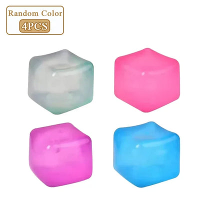Square Ice Stress Ball Fidget Toys Stress Relief ADHD Autism Sensory Toys Soft Squishy Toys Party Favors Gifts for Kids Adults