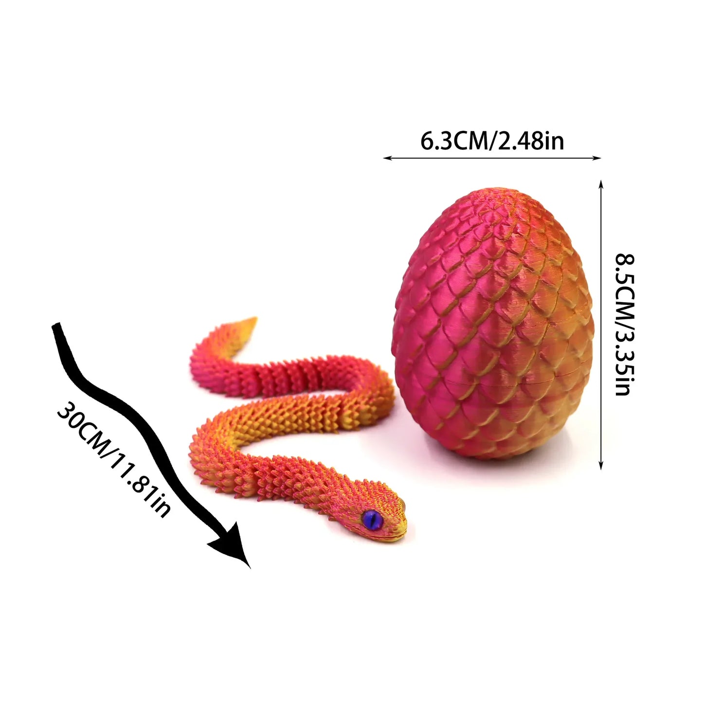 3D Print Cool Snake Dragon Egg Multi-joint Novel Easter Hot Sale Gifts Decompression Children's Toys Desktop Decorations Printed