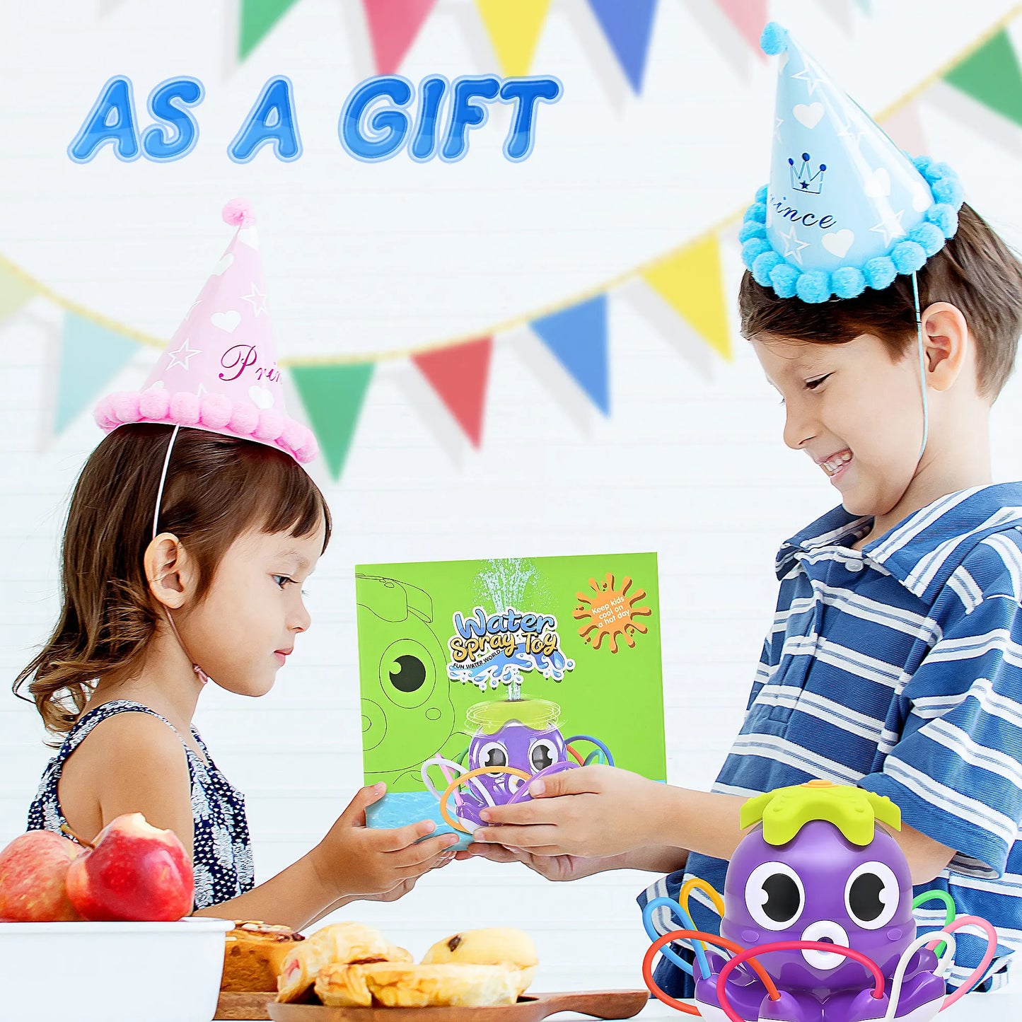 Sprinkler Rotating Spray Outdoor Games for Kids Garden Octopus Summer Water Toy Backyard Yard Cartoon Splash Baby Bath Toys Gift