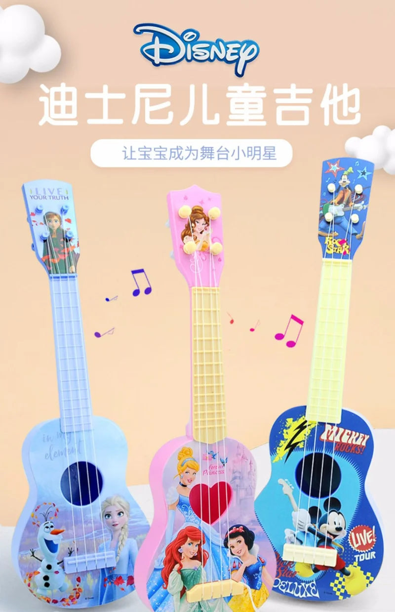 Disney Frozen 2 Children Musical Toys Ukulele Guitar Toys for ChildrenAnime FigureElsa Frozen Moedel Kawaii Cartoon Toys for Kid