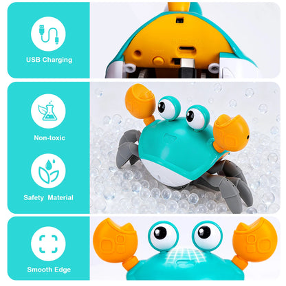 Dancing Crab Run Away Toys Baby Crawling Escape Crabs Toys Kids Electronic Toys USB Charging Interactive Toddler Tummy Time Toys
