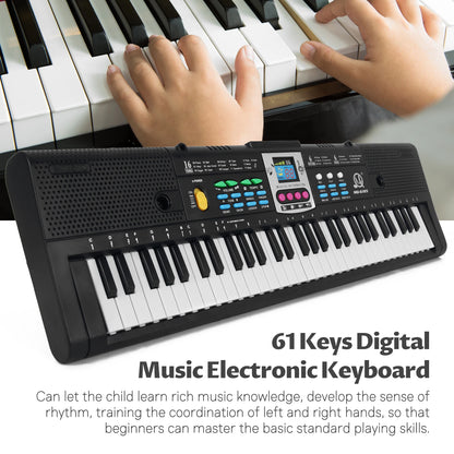 61 Keys Digital Music Electronic Keyboard Kids Multifunctional Electric Piano for Piano Student with Microphone Function 2024