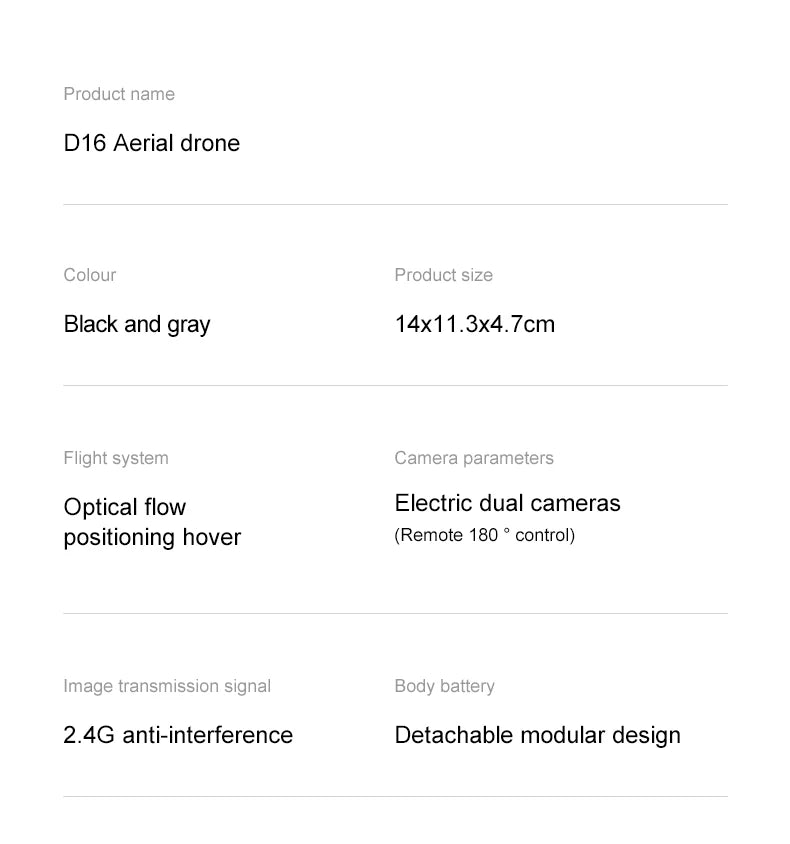 D16 Mini Drone 4k HD Camera ESC Aerial Aircraft Air Pressure Fixed Height Pocket UFO Remote Control Airplane Gift Toys for Kids