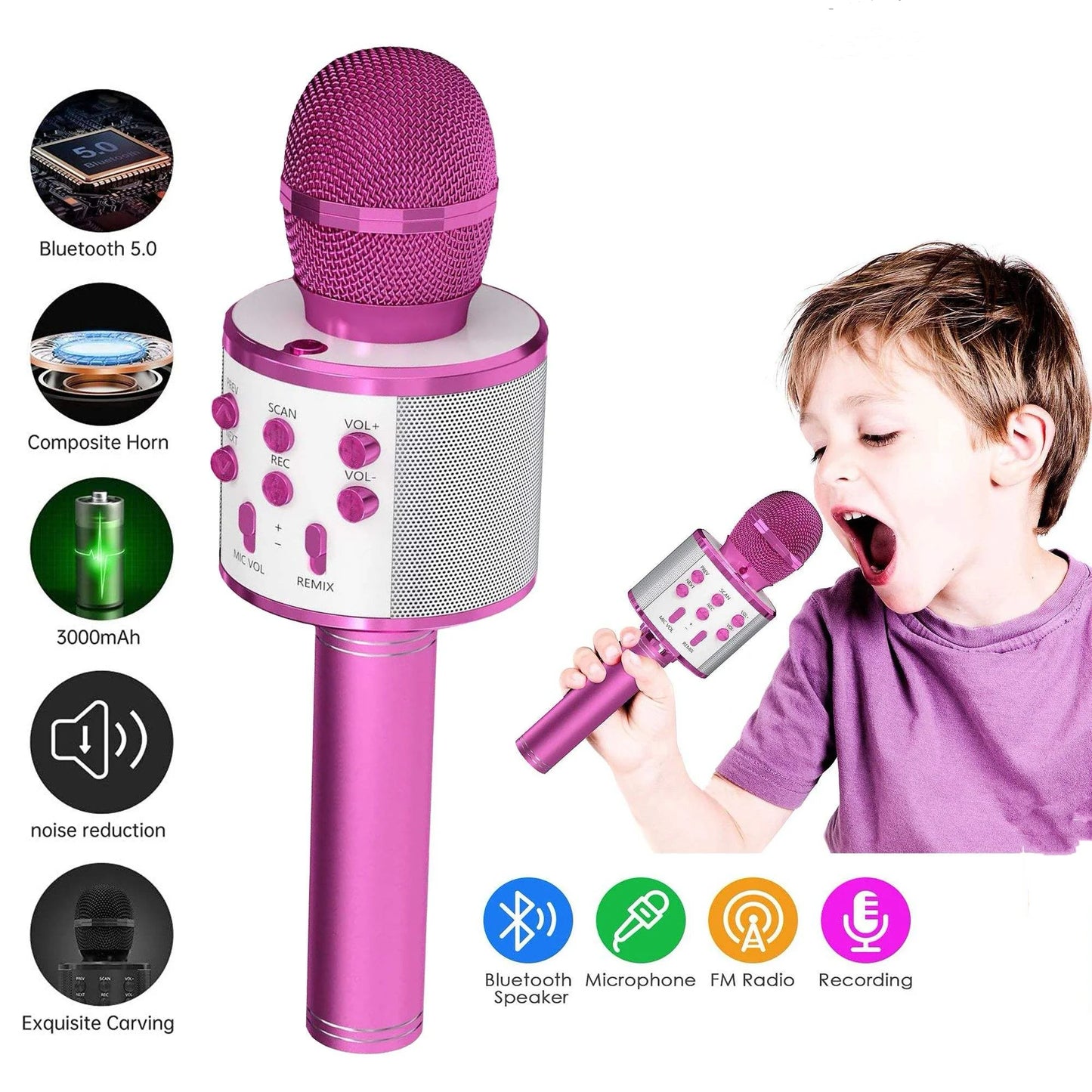 Kids Karaoke Microphone for Girl Toys,Christmas Birthday Gifts Ideas for 3 4 5 6 7 8 9 10 Year Old Girls
