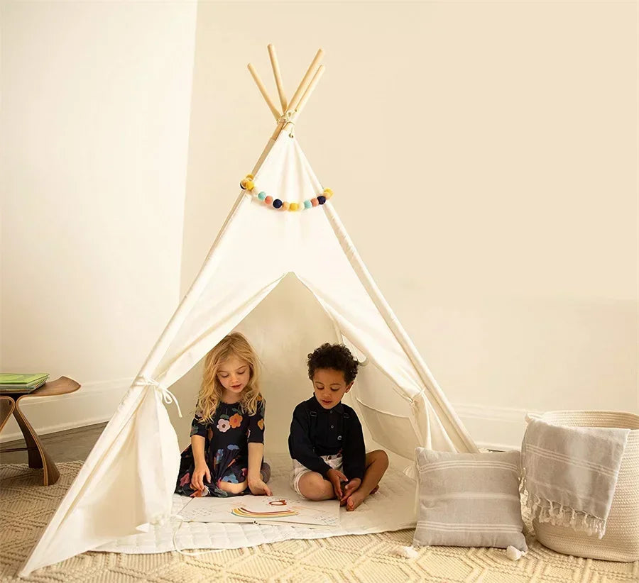 1.6M Kids Tents Play House Wigwam for Children Portable Child Tipi Tents Teepee Toddler Girl and Boy Ball Pit Castle Play Room