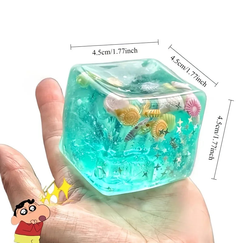 Super Soft Transparent Star Squeeze Toy Ocean Sensory Anti-Stress Squishy Maltose Cubes Fidget Gifts for Friends Christmas Gift