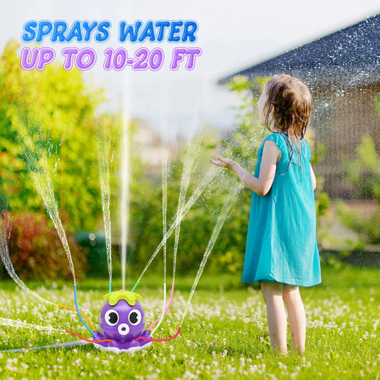 Sprinkler Rotating Spray Outdoor Games for Kids Garden Octopus Summer Water Toy Backyard Yard Cartoon Splash Baby Bath Toys Gift