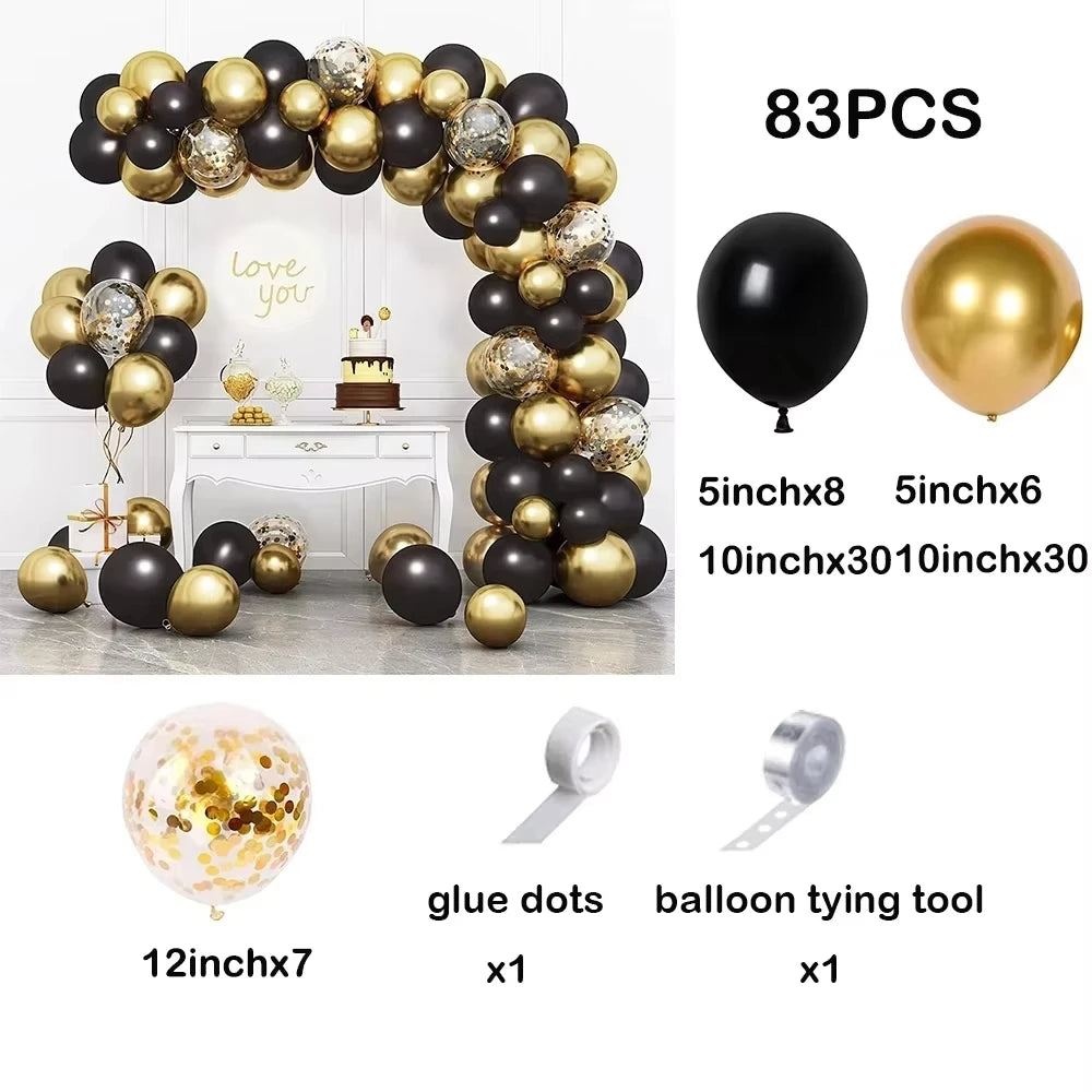 Black Chrome Silver Balloons Arch Garland Kit Wedding Bridal Shower Decor Birthday Party Baby Shower Graduation Party Decoration