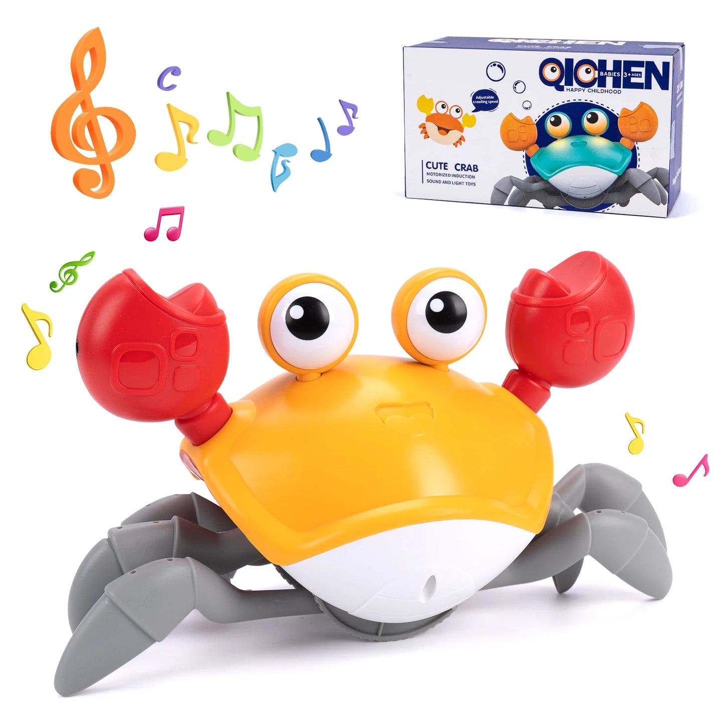 Dancing Crab Run Away Toys Baby Crawling Escape Crabs Toys Kids Electronic Toys USB Charging Interactive Toddler Tummy Time Toys