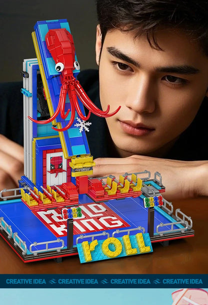 MOULD KING  Amusement Park Toys Motorized Spinning Ride,Water Slide,Flying Swing Ride,Shark Pirate Ship Building Blocks Bricks