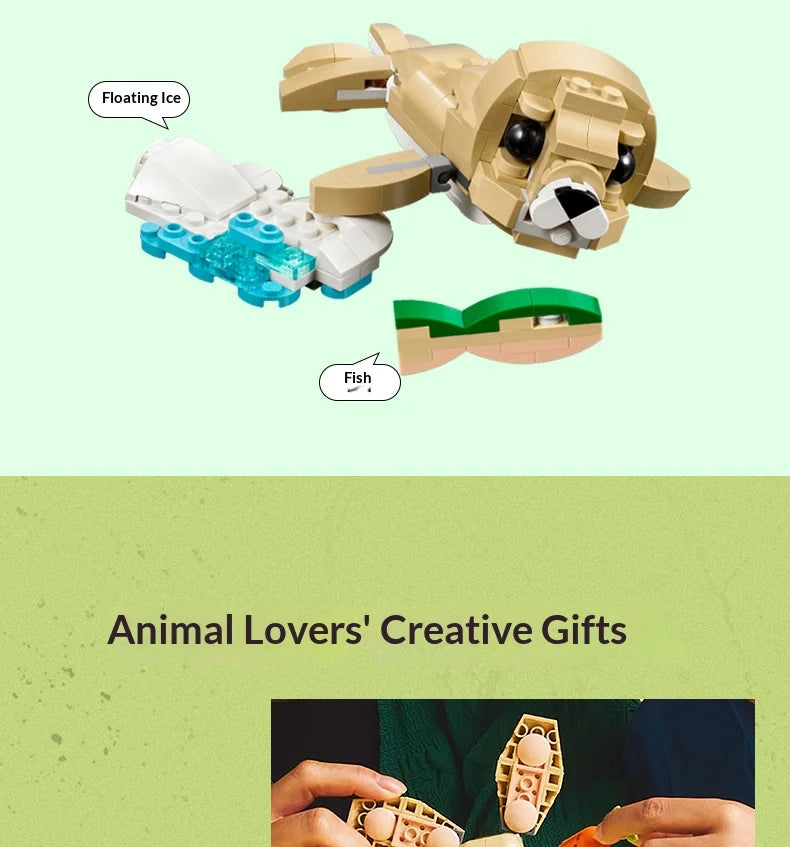 LEGO 3-in-1 Building Blocks 31162 Cute Rabbit Boys and Girls Children's Toys Birthday Gifts Decorative Ornament