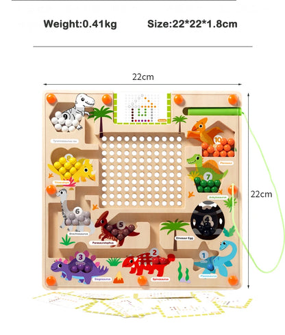 Magnetic Color and Number Maze Montessori Dinosaur Counting Matching Learning Puzzle Board Toddler Fine Motor Skills Travel Toys