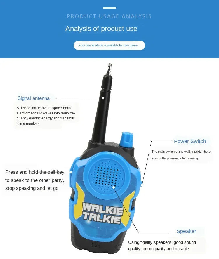 A Pair 50M Walkie Talkies Mini Portable Handheld Two-Way Radio Toy For Kids Children Outdoor Interphone Toy for Children Gifts