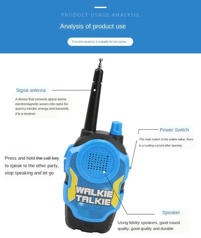 A Pair 50M Walkie Talkies Mini Portable Handheld Two-Way Radio Toy For Kids Children Outdoor Interphone Toy for Children Gifts