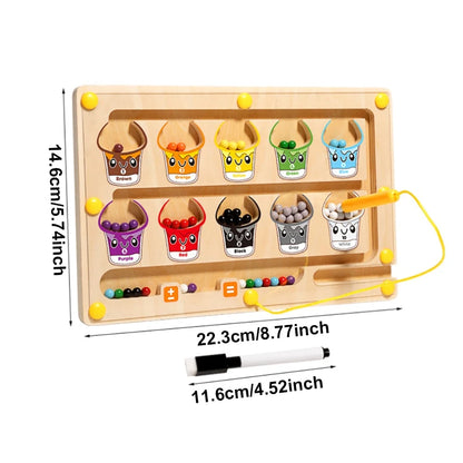 Magnetic Color and Number Maze Montessori Dinosaur Counting Matching Learning Puzzle Board Toddler Fine Motor Skills Travel Toys