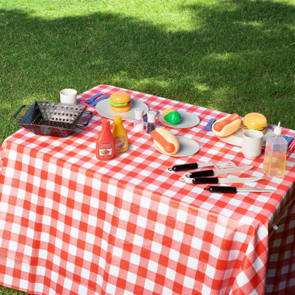 Joyfy 27 Pcs Kids Kitchen Toy Playset BBQ Grill Pretend Play Food Sets, Gift for Toddlers 2 3 4 Years Old Girls Boys