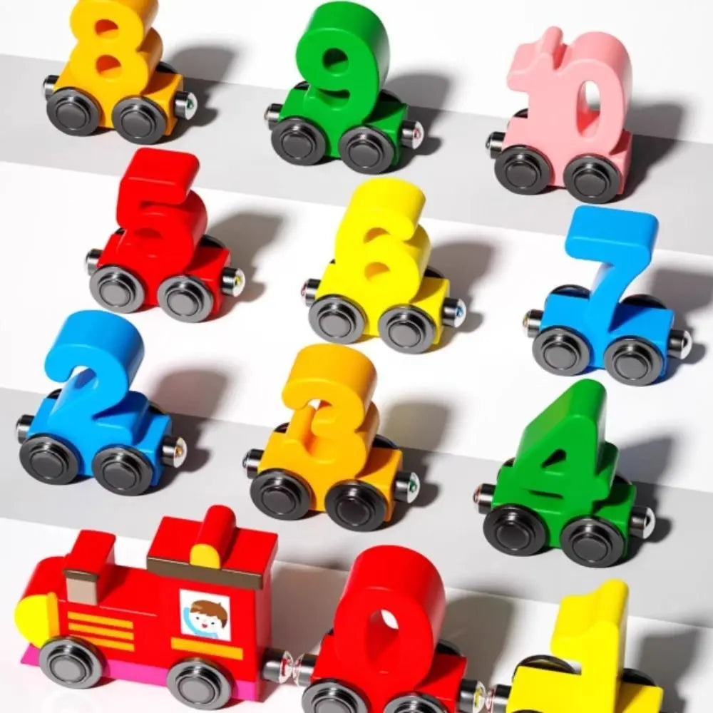Magnetic Number Train Toys Montessori Wooden Toy Little Number Train Model Cognition Learning Car Children's Educational Toys