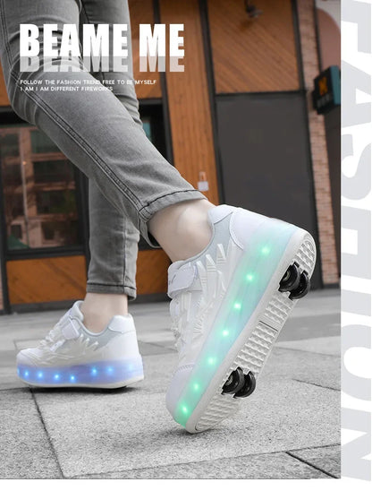 New Kids Roller Skates Boys Girls Inline Skates Four-Wheel Balance Wheels Walking Shoes Spring Outdoor Sports Entertainment