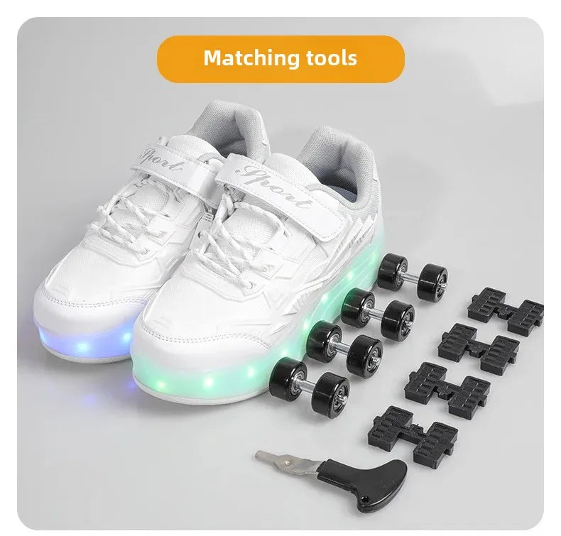 New Kids Roller Skates Boys Girls Inline Skates Four-Wheel Balance Wheels Walking Shoes Spring Outdoor Sports Entertainment