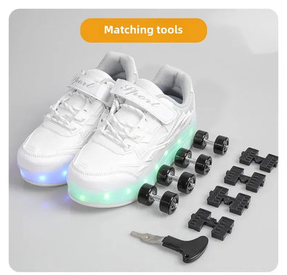 New Kids Roller Skates Boys Girls Inline Skates Four-Wheel Balance Wheels Walking Shoes Spring Outdoor Sports Entertainment