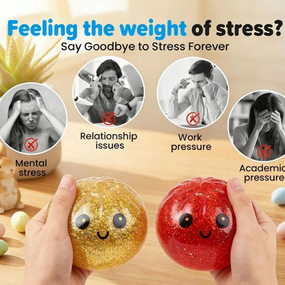 Glitter Dumpling Squishies, Upgrade Squishy Dumplings Stress Balls, Soft Squeezy Dough Ball with Steamer Stress Relief Desk Toy