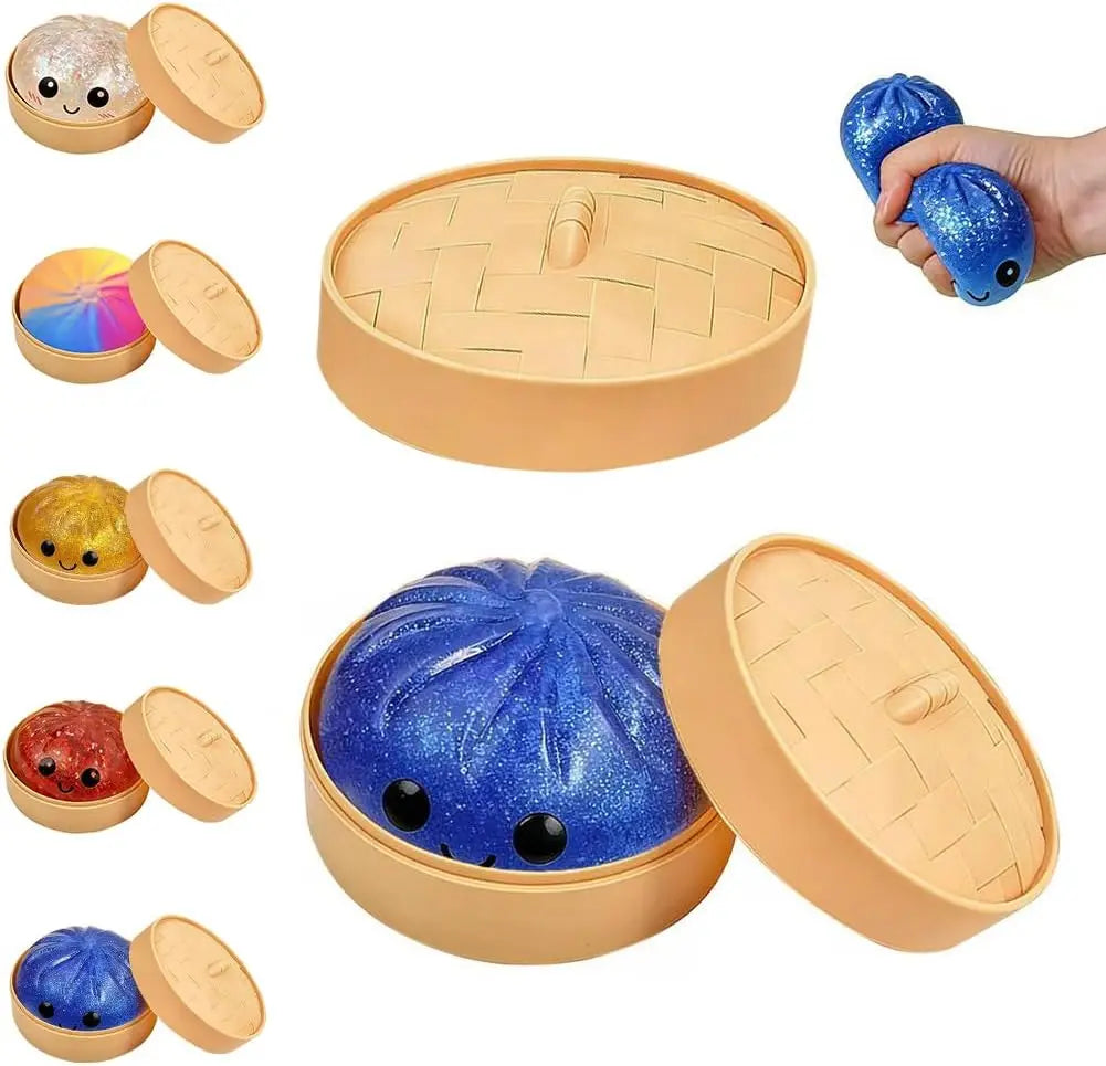 Shiny Dumpling Mystery Box Colorful Dumpling Stress Relief Balls Easter Gift Box Fillers Stretchable Office Desk Toys