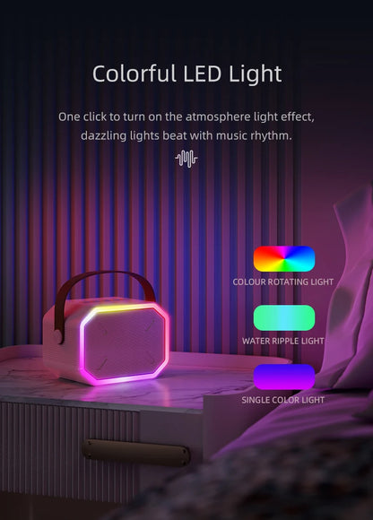 Mini Karaoke Machine for Kids Portable Karaoke Machine Bluetooth Wireless Microphones LDE Light Toys Gifts for Girls Boys