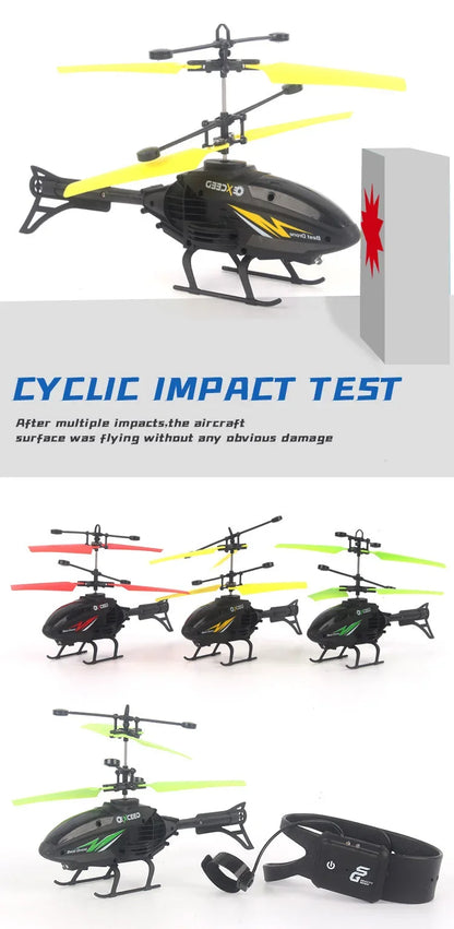 Watch Wrist Hand Controlled Induction Aircraft Impact Resistant Helicopter with Lighting Rechargeable Mini RC Drone