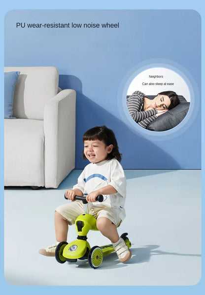 Baby stroller 3 wheels Multifunctional fenced seated scooter suitable for 2-12 years old baby bicycle Lightweight foldable