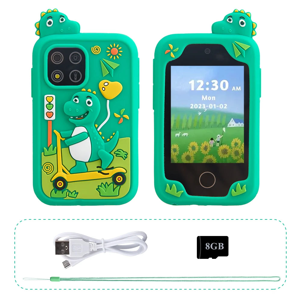 AMORUS Children Muscial Phone Dual Camera Mp3 Player Game Fuction Cartoon Baby Mobile for Girls Boys Birthday Christmas Gifts