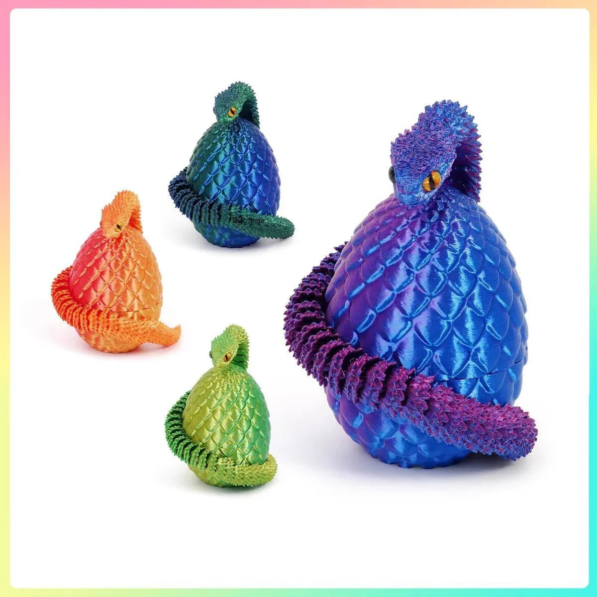 3D Print Cool Snake Dragon Egg Multi-joint Novel Easter Hot Sale Gifts Decompression Children's Toys Desktop Decorations Printed