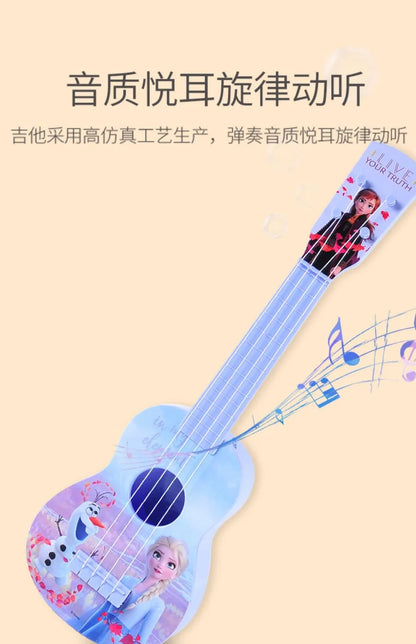 Disney Frozen 2 Children Musical Toys Ukulele Guitar Toys for ChildrenAnime FigureElsa Frozen Moedel Kawaii Cartoon Toys for Kid
