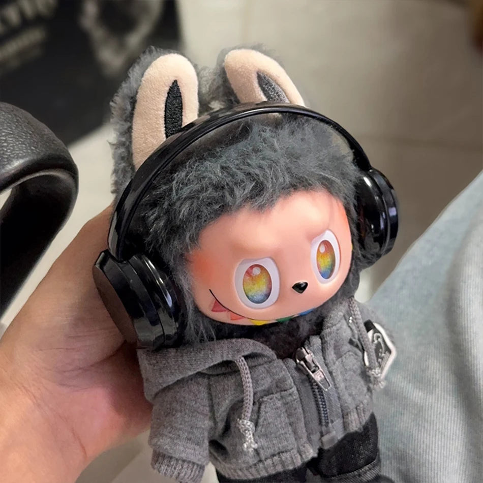 For labubu Big Into Energy Series Casual Hoodie Grey And Black Suit Fashion Sweatshirt Jacket Lovely Outfit Gifts