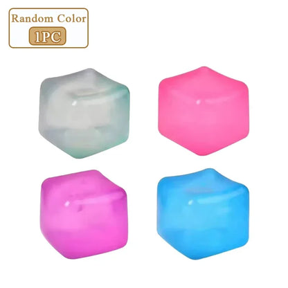 Square Ice Stress Ball Fidget Toys Stress Relief ADHD Autism Sensory Toys Soft Squishy Toys Party Favors Gifts for Kids Adults