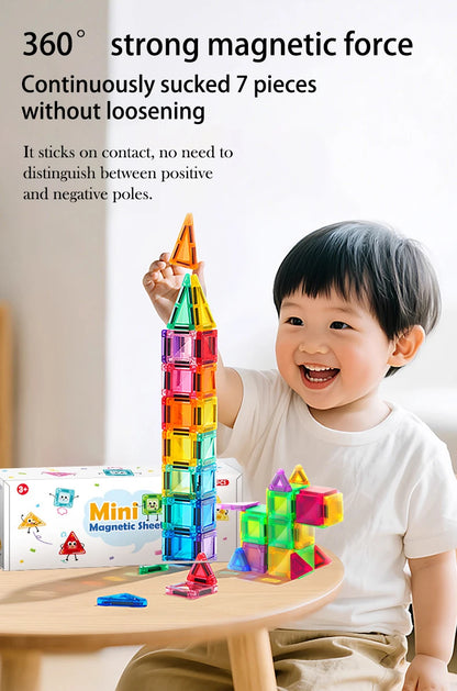Mini Magnetic Tile Color Window Block Magnetic Block Portable Assembly Pocket Travel Bag Children'S Puzzle Toy