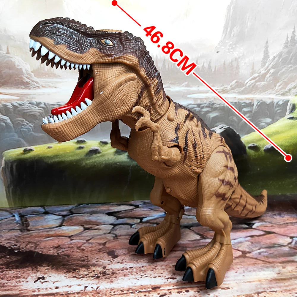 Electric Toy Large Size Walking Spray Lay Eggs Dinosaur Robot  for Kids With Light Sound Mechanical Dinosaurs Model Toys