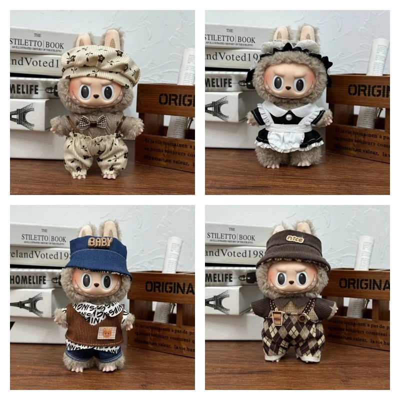 Suitable for 17cm Labubu Clothes Cute Overalls Skirt Suit V1 V2 V3 DIY Clothing Accessories Creative Children's Toy Gifts
