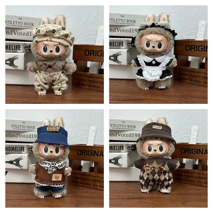Suitable for 17cm Labubu Clothes Cute Overalls Skirt Suit V1 V2 V3 DIY Clothing Accessories Creative Children's Toy Gifts