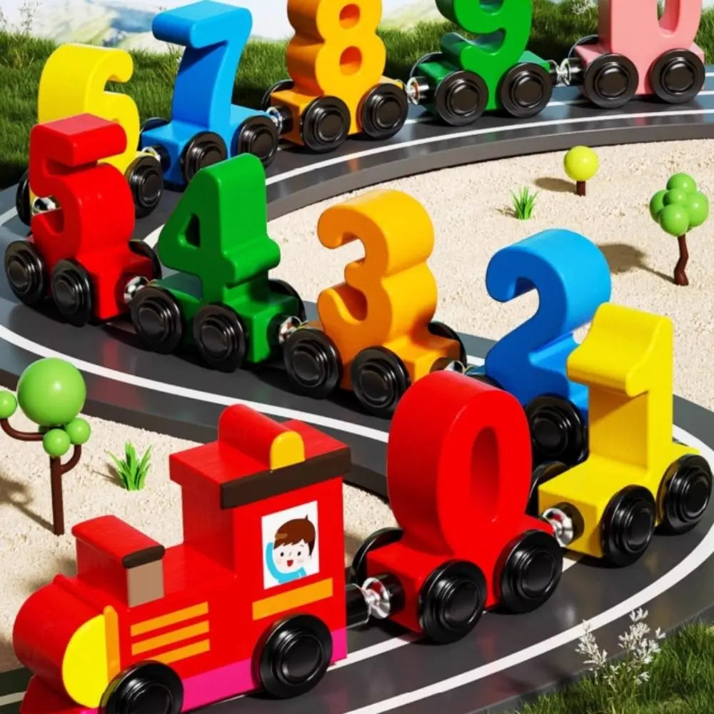 Magnetic Number Train Toys Montessori Wooden Toy Little Number Train Model Cognition Learning Car Children's Educational Toys