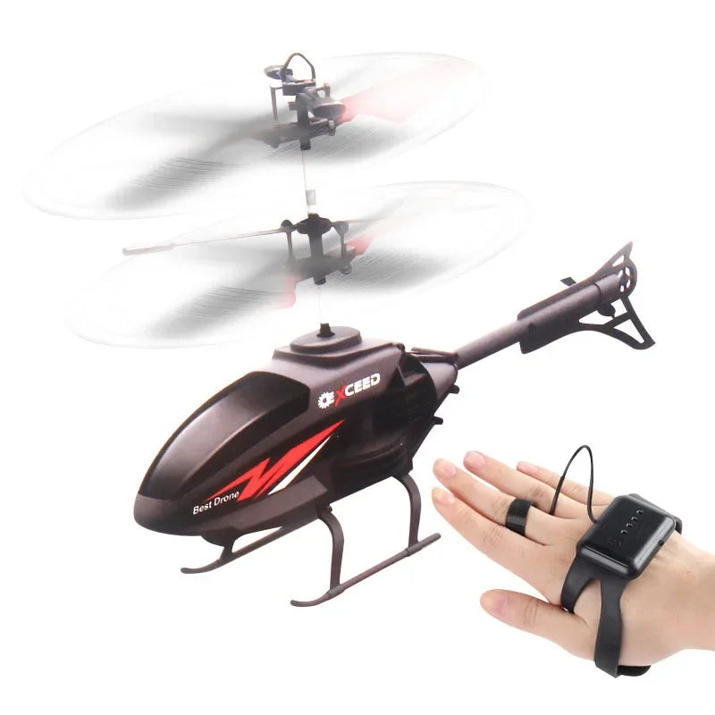 Watch Wrist Hand Controlled Induction Aircraft Impact Resistant Helicopter with Lighting Rechargeable Mini RC Drone