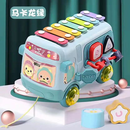 Montessori Educational Toys Baby Musical Bus Toys Educational Musical Learning Toddler for Baby Toddler Activity Bus Toys