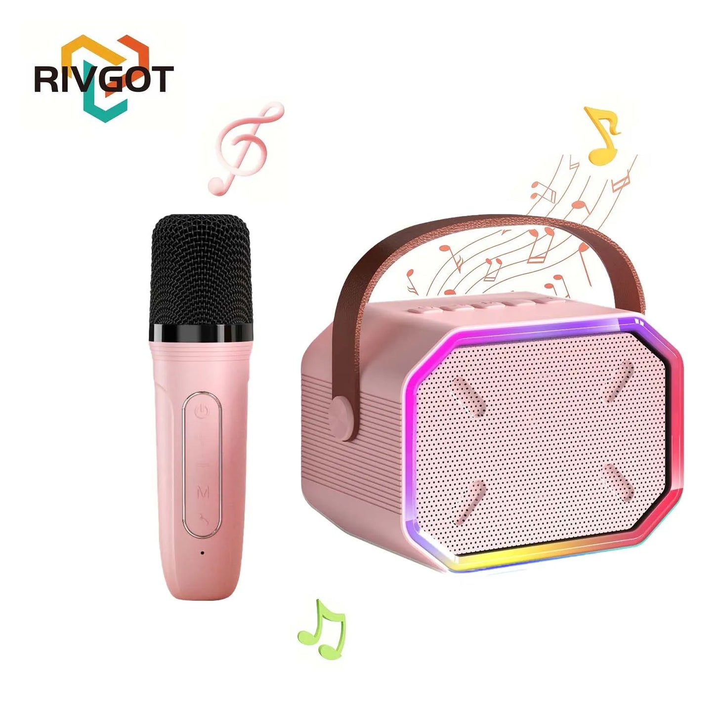 Mini Karaoke Machine for Kids Portable Karaoke Machine Bluetooth Wireless Microphones LDE Light Toys Gifts for Girls Boys