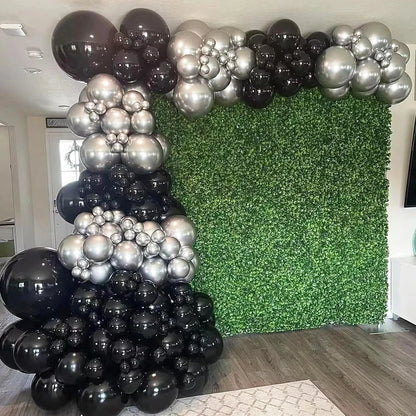 Black Chrome Silver Balloons Arch Garland Kit Wedding Bridal Shower Decor Birthday Party Baby Shower Graduation Party Decoration