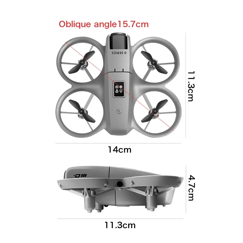 D16 Mini Drone 4k HD Camera ESC Aerial Aircraft Air Pressure Fixed Height Pocket UFO Remote Control Airplane Gift Toys for Kids