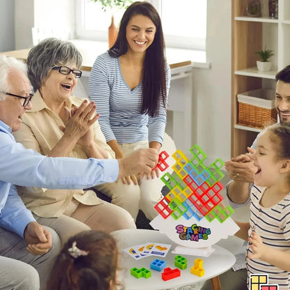 Building Block Brick Toy Balance Stacked Tetra Tower Game Swing High Russian Building Blocks Stack Kid Desktop Toy