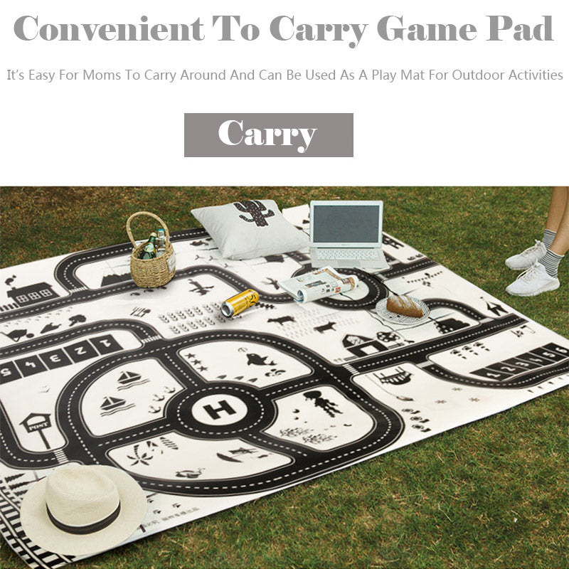 130*100CM Road Map Carpet For Kids Parking Lot Roadmap 83*58CM City Traffic Map of Road Carpet Traffic Signs Baby Play Mat Toys