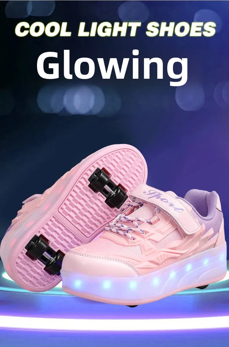 New Kids Roller Skates Boys Girls Inline Skates Four-Wheel Balance Wheels Walking Shoes Spring Outdoor Sports Entertainment