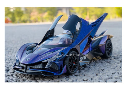 1:32 Scale Apollo EVO Car Toy Models Alloy Diecast Sports Cars Pull Back Sound Light 2 Doors Opened Racing Vehicles Gift for Kid