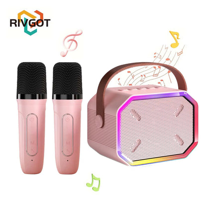 Mini Karaoke Machine for Kids Portable Karaoke Machine Bluetooth Wireless Microphones LDE Light Toys Gifts for Girls Boys
