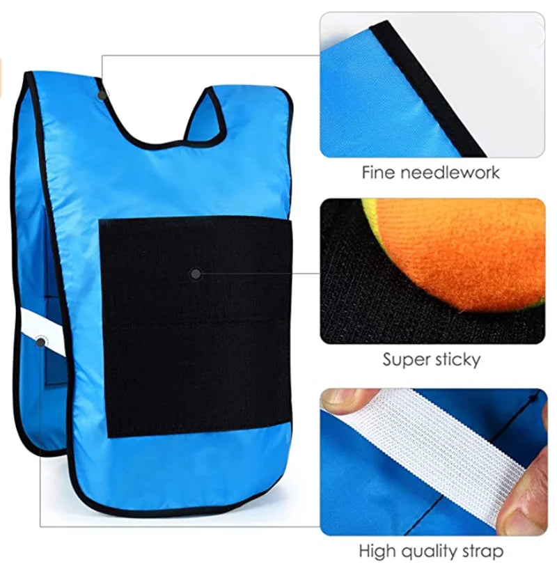 4pcs Children Dodgeball Game Vest Sticky Ball Dart Board Target Sport Game Toy Outdoor Parent-Child Interaction Playground Games